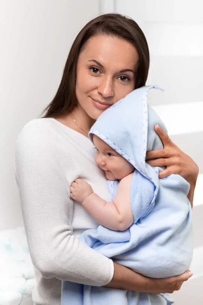 Sensillo Dětská froté osuška s kapuci 80x80cm, tyrkysová