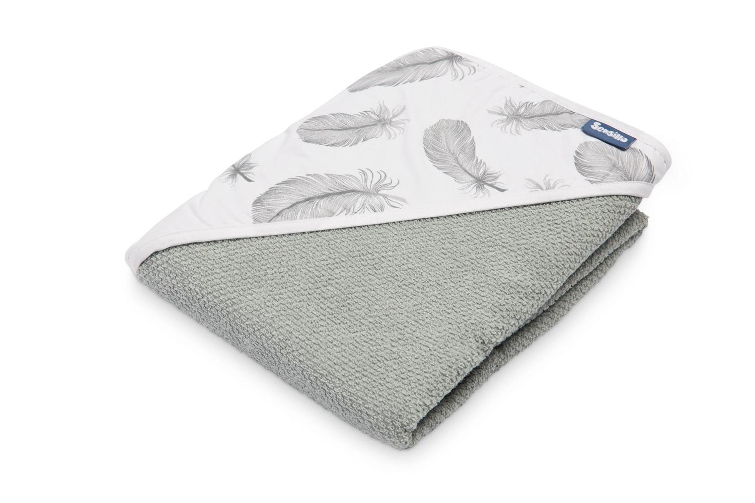 Sensillo Froté osuška s kapucí Pírka 100x100cm, šedá