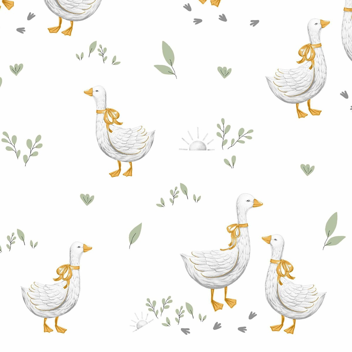 3-dílná sada do dětské postýlky Husičky 120x90cm