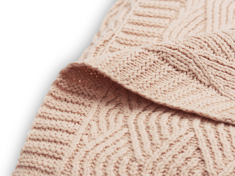 JOLLEIN Dětská deka pletená 75x100cm RIVER KNIT PALE PINK 