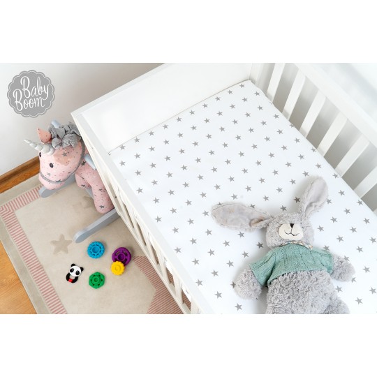 BabyBoom Prostěradlo do postýlky Hvězdičky 120x60cm