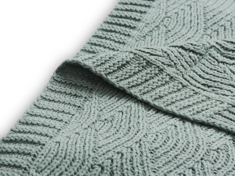 JOLLEIN Dětská deka pletená 75x100cm RIVER KNIT ASH GREEN
