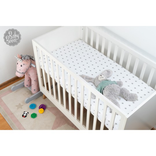 BabyBoom Prostěradlo do postýlky Hvězdičky 120x60cm