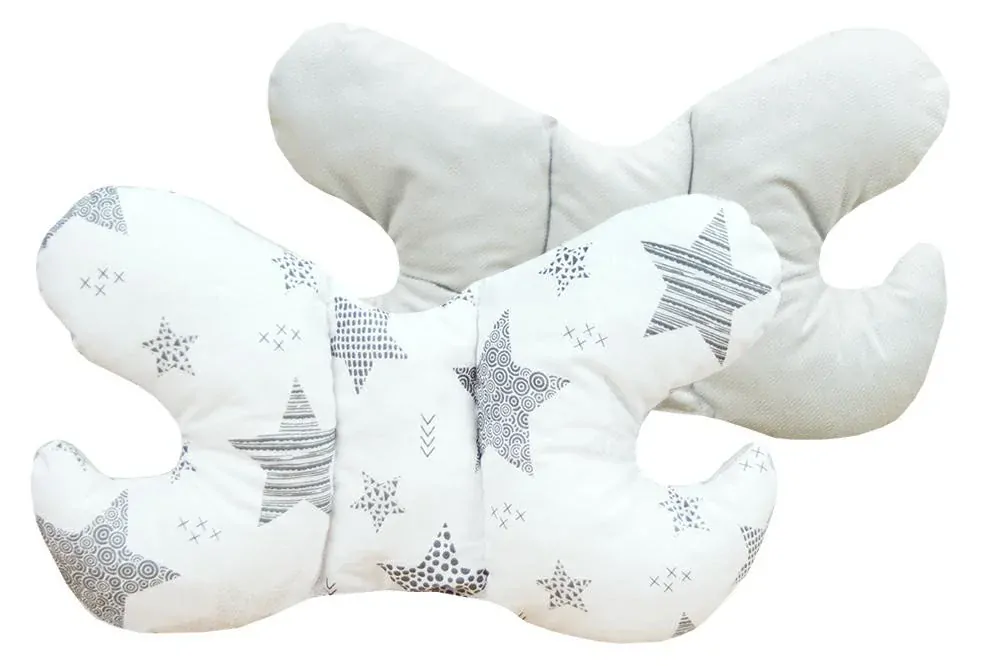 Oboustranné hnízdečko Velvet 5v1 Hvězdy, šedá/černá/mátová