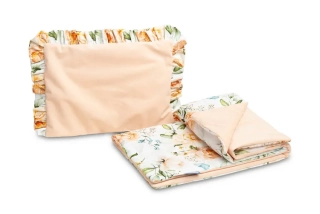 Sensillo set do kočárku s volánkem Velvet, pivoňky