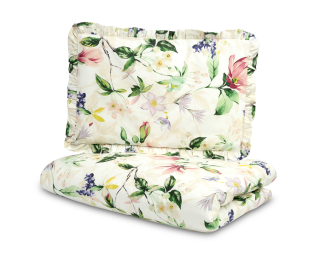 Sensillo Povlečení do postýlky s volánkem 135x100cm, magnolie