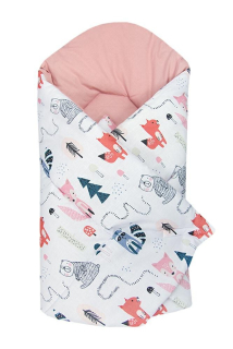 Zavinovačka Zvířátka 80x80cm, starorůžová