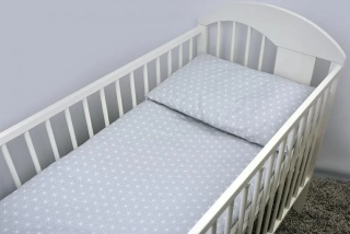 Povlečení do dětské postýlky Rozeta 120x90cm, šedá