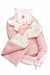 Oboustranné hnízdečko Velvet 5v1 Víly, růžová