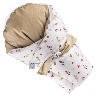 Péřová zavinovačka zavazovací 85x85cm Lístky, hnědá