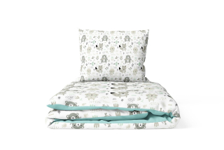 Povlečení do postýlky Lesní zvířátka 135x100cm, zelená