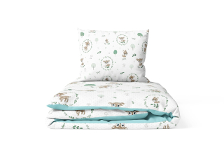 Povlečení do postýlky Srnečky 120x90cm, zelená