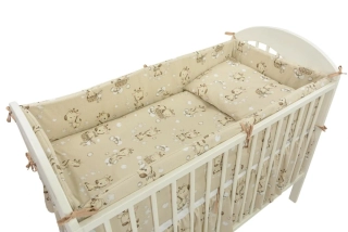 3-dílná sada do dětské postýlky Žirafa 120x90cm, béžová