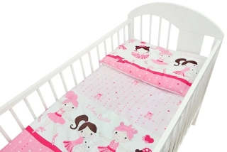 Povlečení do dětské postýlky Baletka 120x90cm, růžová